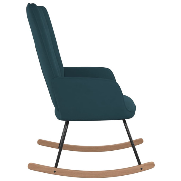 Stolica za ljuljanje plava baršunasta 327753