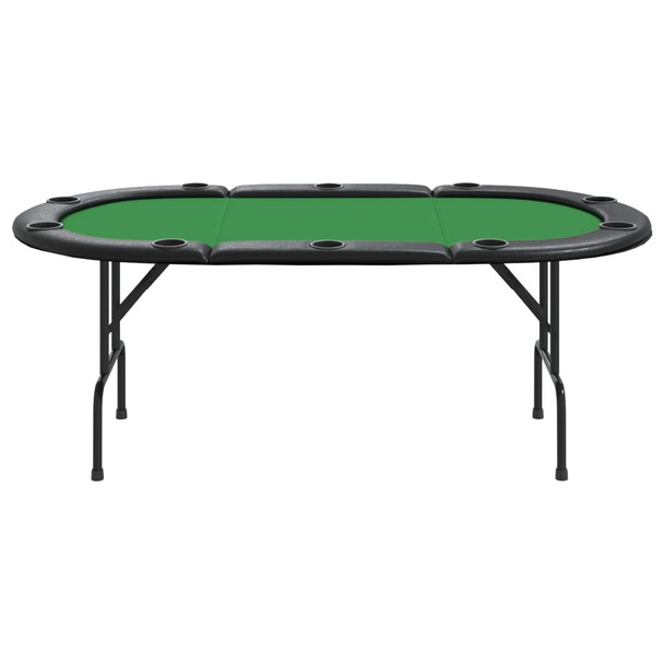 Sklopivi stol za poker za 10 igrača zeleni 206 x 106 x 75 cm 80402