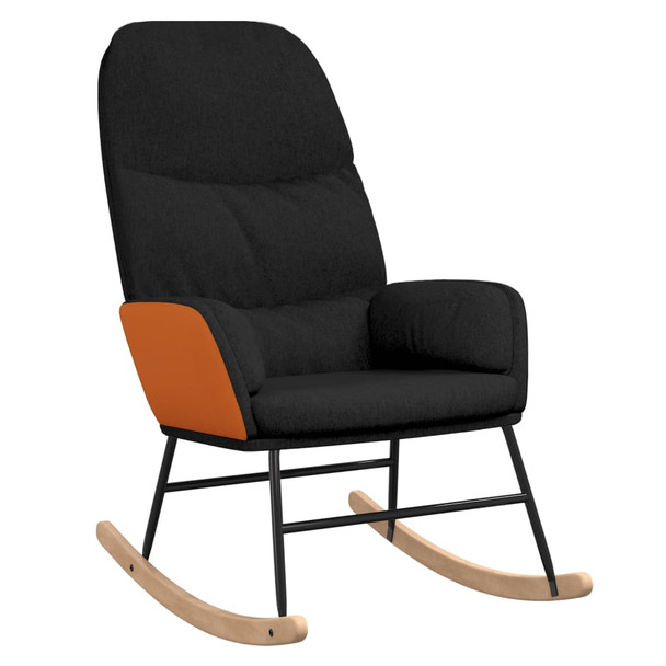 Stolica za ljuljanje od tkanine crna 341048