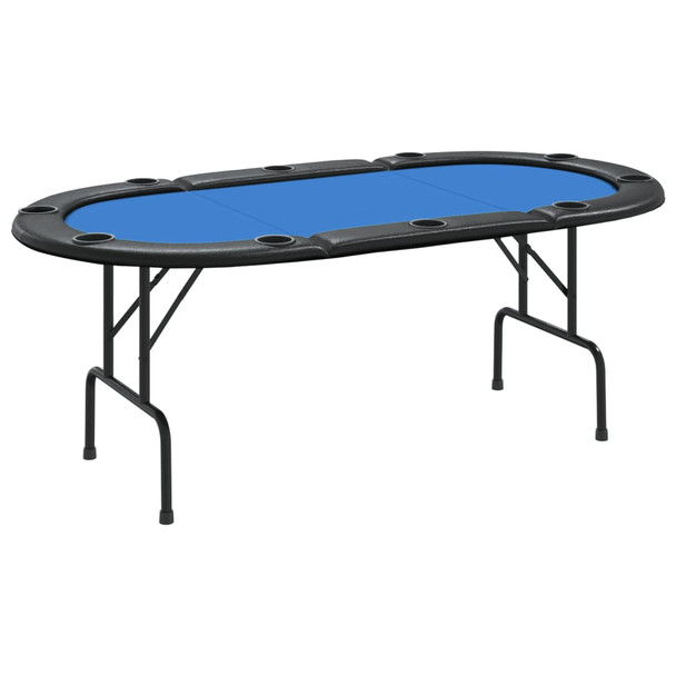 Sklopivi stol za poker za 10 igrača plavi 206 x 106 x 75 cm 80403