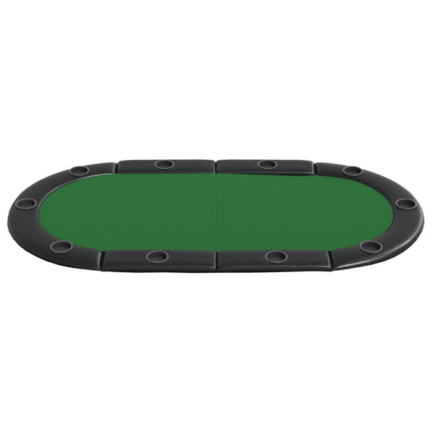 Sklopiva stolna ploča za poker za 10 igrača zelena 208x106x3 cm 80400