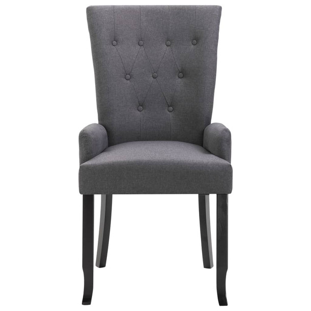 Blagovaonska stolica od tkanine 2 komada  tamnosive