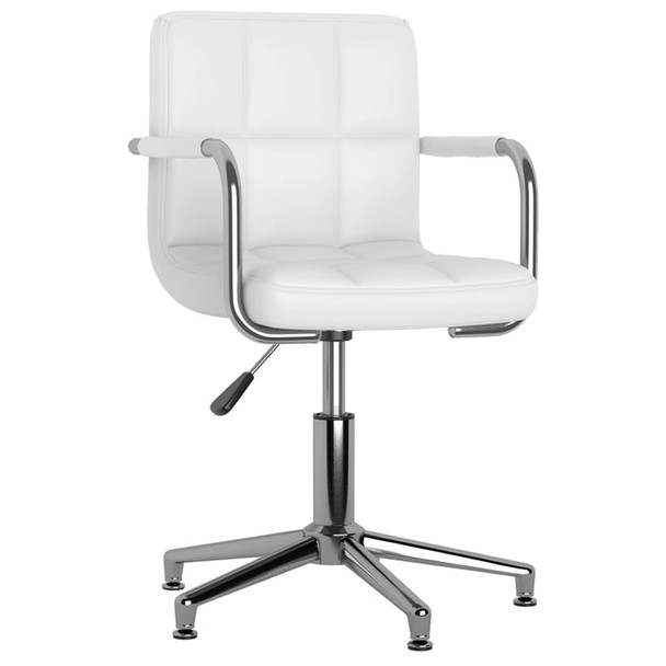Okretna uredska stolica od umjetne kože bijela 334749