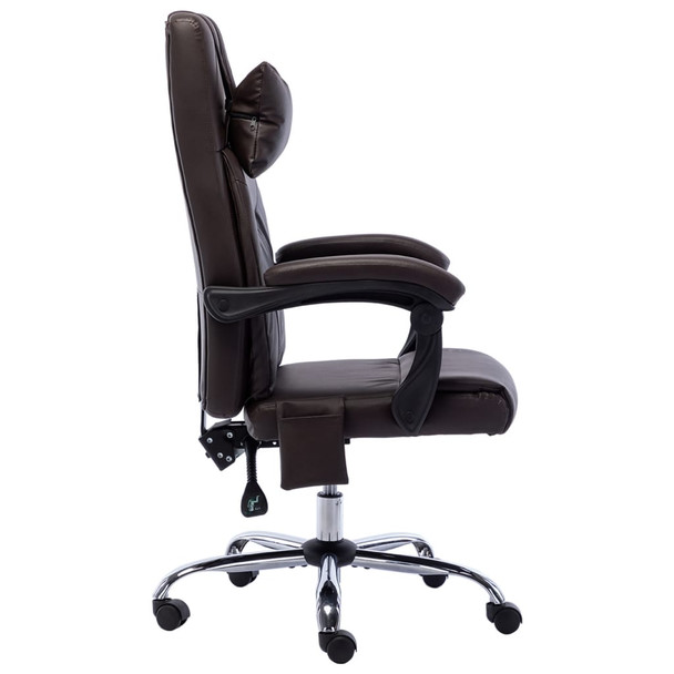 Masažna uredska stolica od umjetne kože smeđa 20293