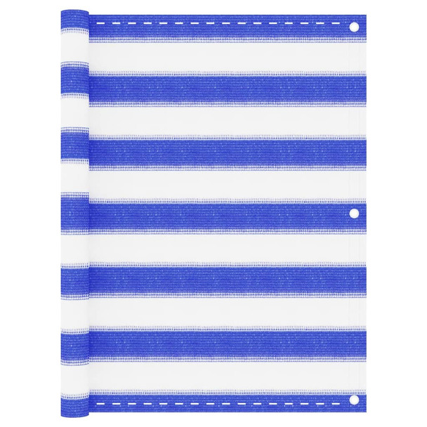 Balkonski zastor plavo-bijeli 75 x 300 cm HDPE 310884