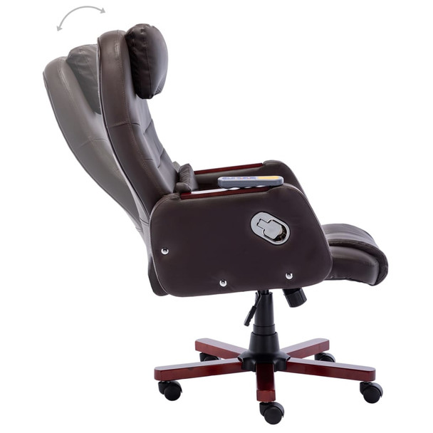 Masažna uredska stolica od umjetne kože smeđa 20380
