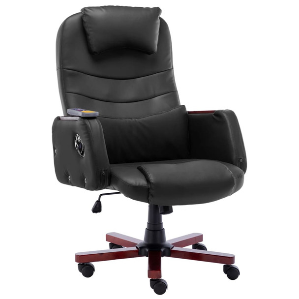 Masažna uredska stolica od umjetne kože crna 20379