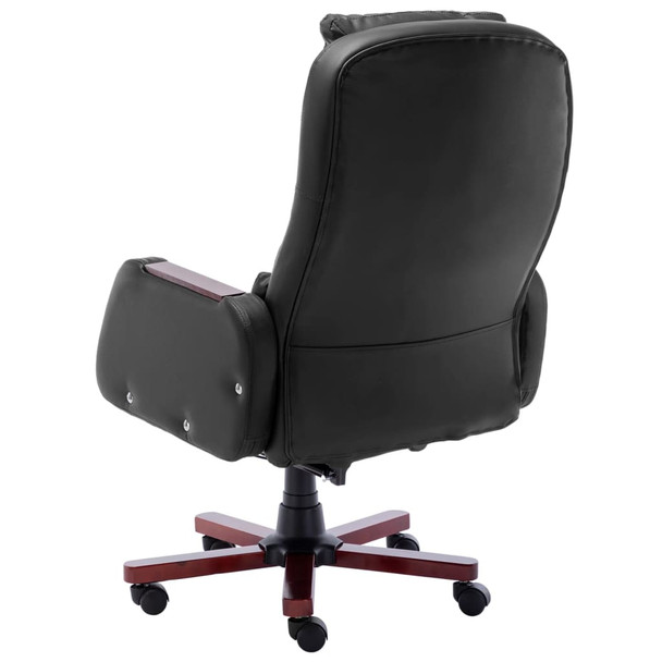 Masažna uredska stolica od umjetne kože crna 20379
