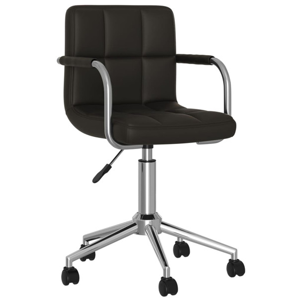 Okretna uredska stolica od umjetne kože crna 334812