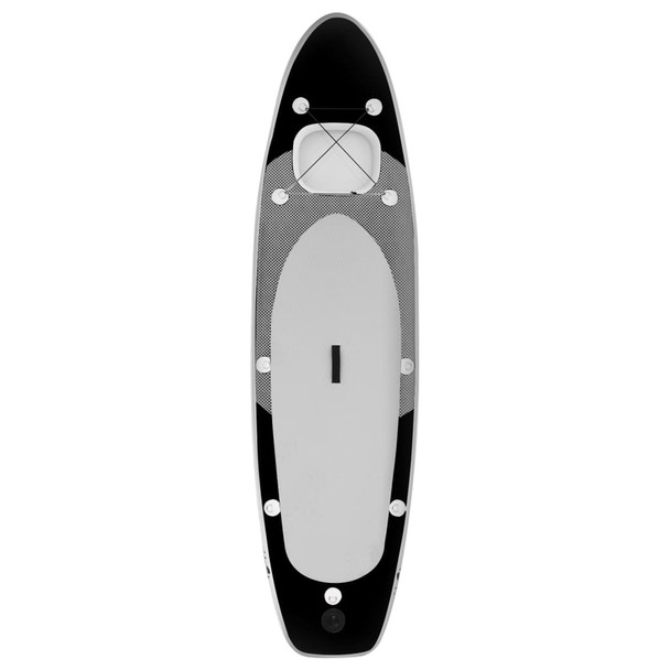 Set daske za veslanje stojeći na napuhavanje crni 300x76x10 cm 93384