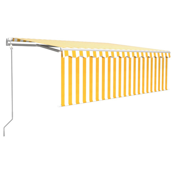 Automatska tenda na uvlačenje s roletom 4,5 x 3 m žuto-bijela 3069328