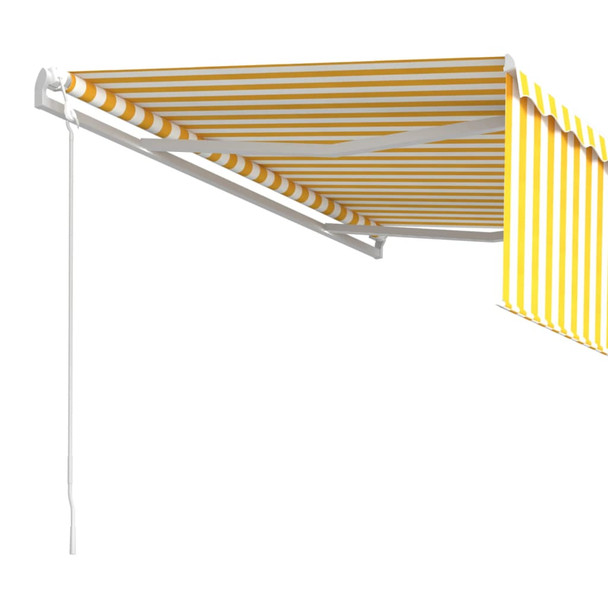 Automatska tenda na uvlačenje s roletom 4,5 x 3 m žuto-bijela 3069328