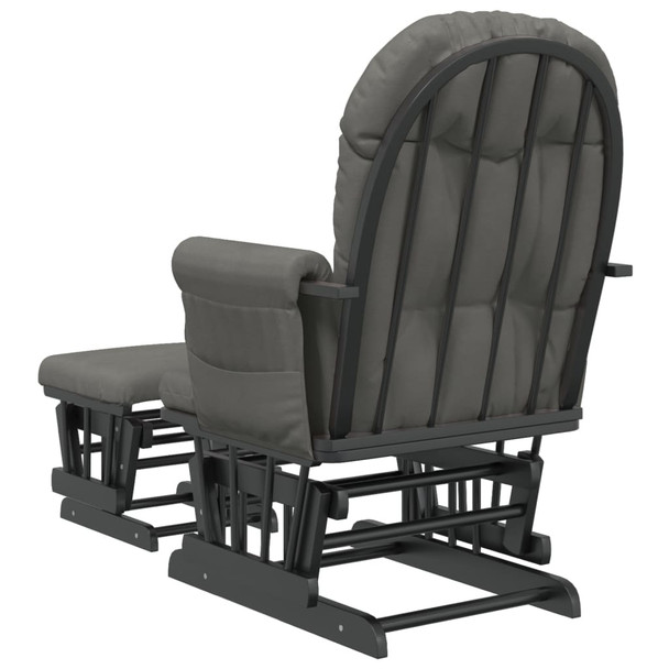 Stolica za ljuljanje s tabureom tamnosiva od tkanine 351667
