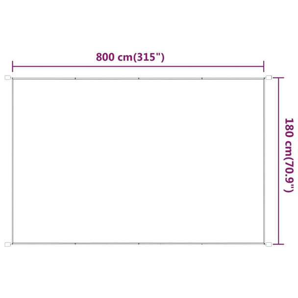 Okomita tenda bež 180 x 800 cm od tkanine Oxford 148273