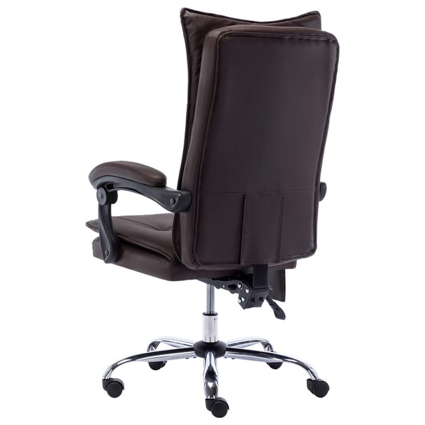 Masažna uredska stolica od umjetne kože smeđa 20357