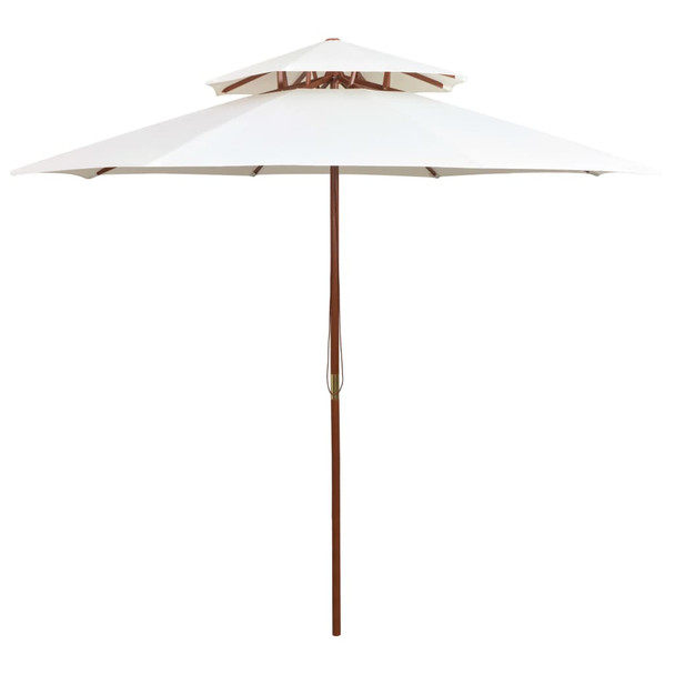 Suncobran 270x270 cm s Drvenom Šipkom Krem Bijeli 42964