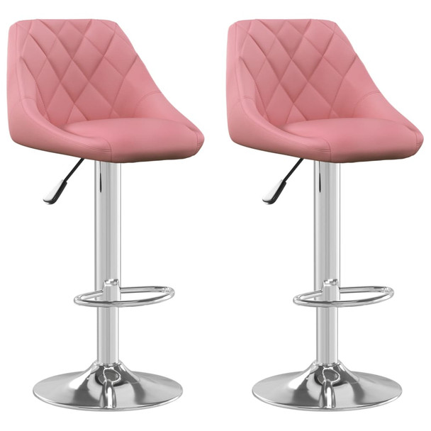 Barski stolci 2 kom ružičasti baršunasti 335310