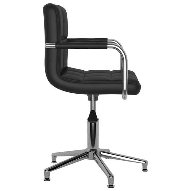 Okretna uredska stolica od umjetne kože crna 334750