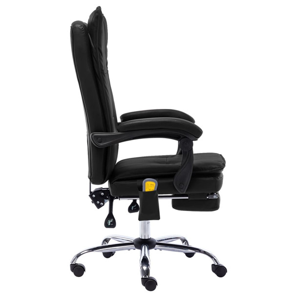 Masažna uredska stolica od umjetne kože crna 20360