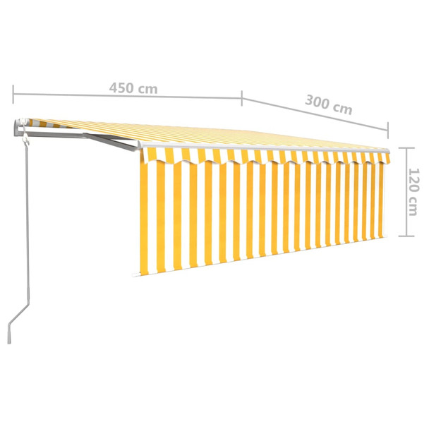 Automatska tenda s roletom i senzorom LED 4,5 x 3 m žuto-bijela 3069333