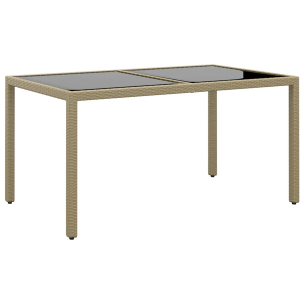 Vrtni stol 150 x 90 x 75 cm od kaljenog stakla i poliratana bež 310576