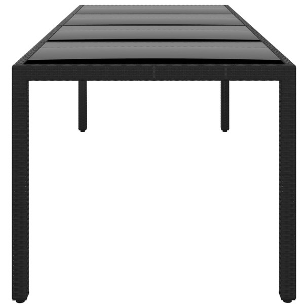 Vrtni stol 250x100x75 cm od kaljenog stakla i poliratana crni 310592