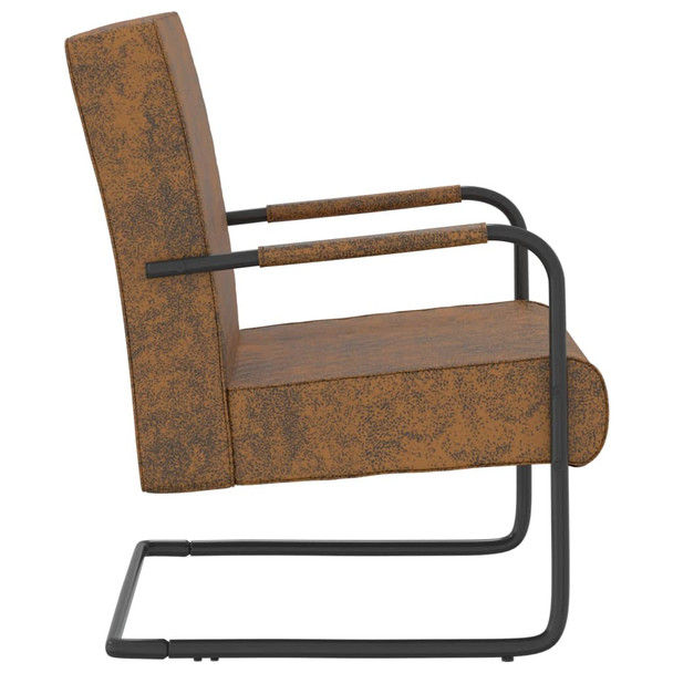 325734 Cantilever Chair Brown Fabric 325734