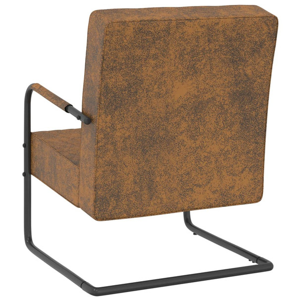 325734 Cantilever Chair Brown Fabric 325734
