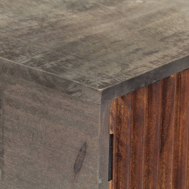 Konzolni stol sivi 120 x 35 x 75 cm grubo masivno drvo manga 282742