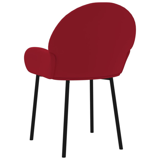 Blagovaonske stolice 2 kom crvena boja vina baršunaste 344768