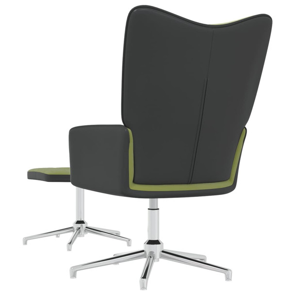 Stolica za opuštanje s osloncem za noge zelena od baršuna/PVC-a 327867