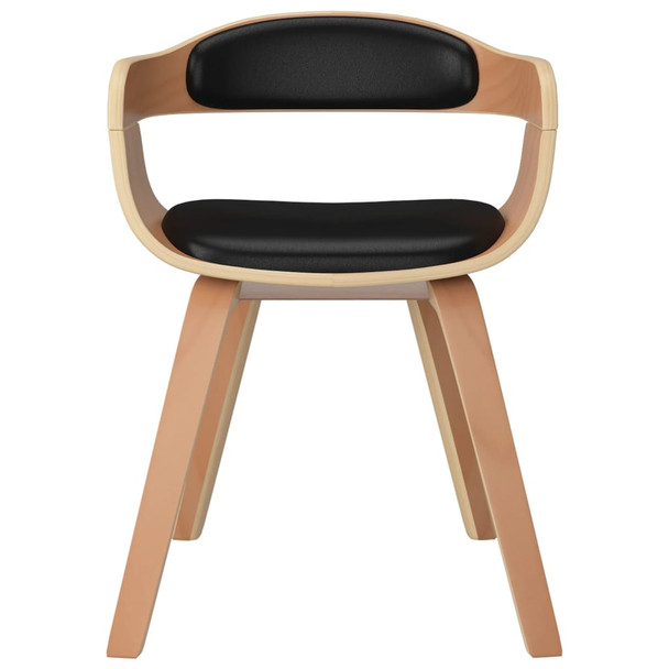 Blagovaonska stolica crna od savijenog drva i umjetne kože 3092373