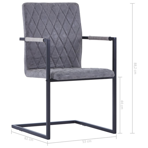 Konzolne blagovaonske stolice tamnosive 6 kom umjetna koža 278637