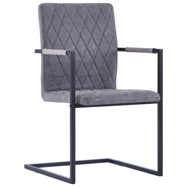 Konzolne blagovaonske stolice tamnosive 4 kom umjetna koža 278636