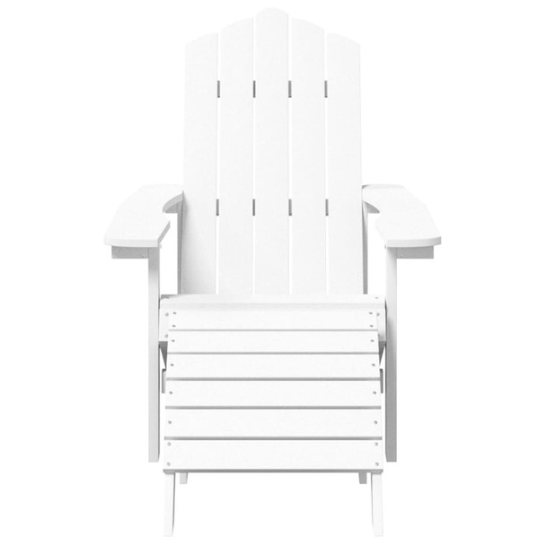 Vrtna stolica Adirondack s osloncem za noge HDPE bijela 318645