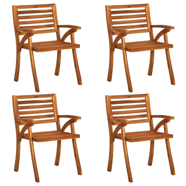 Vrtne stolice s jastucima 4 kom od masivnog bagremovog drva 3075185