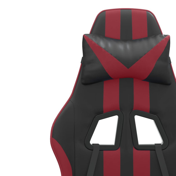 Okretna igraća stolica crna i crvena boja vina od umjetne kože 349526