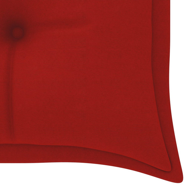 Klupa Batavia s crvenim jastukom 150 cm od masivne tikovine 3100847