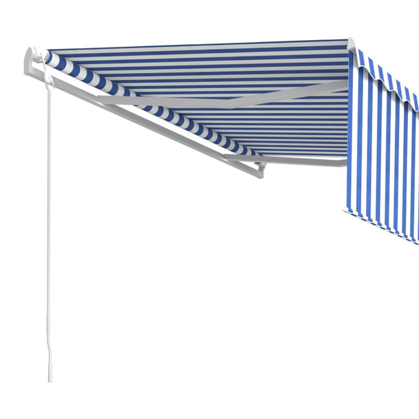 Automatska tenda na uvlačenje s roletom 4 x 3 m plavo-bijela 3069306