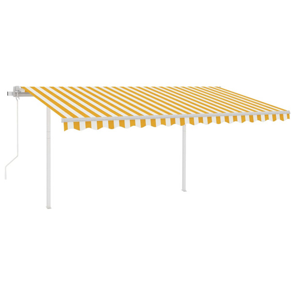 Automatska tenda sa senzorom LED 4,5 x 3,5 m žuto-bijela 3070053