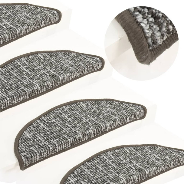 Tepisi za stepenice 15 kom antracit 65 x 25 cm 149922