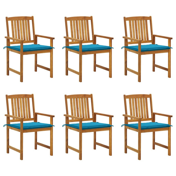 Vrtne stolice s jastucima 6 kom od masivnog drva bagrema 3078155