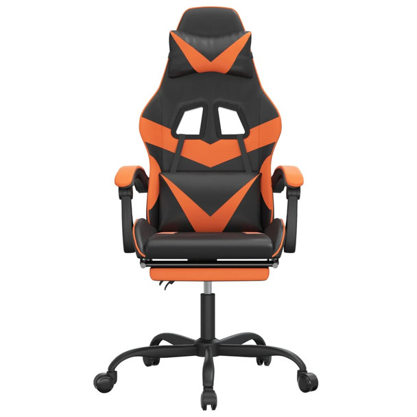 Igraća stolica s osloncem za noge umjetna koža crno-narančasta 3143860