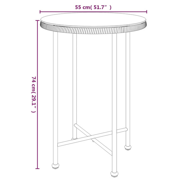 Blagovaonski stol Ø 55 cm od kaljenog stakla i čelika 319434