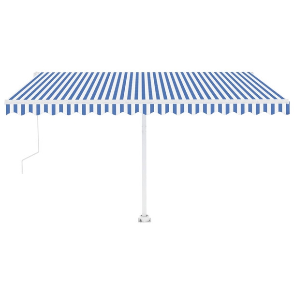 Automatska tenda sa senzorom LED 400 x 300 cm plavo-bijela 3069551