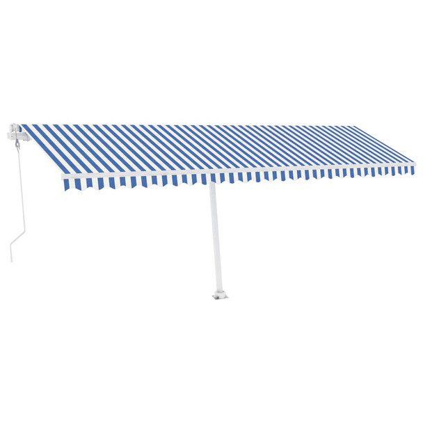 Samostojeća automatska tenda 600 x 350 cm plavo-bijela 3069686