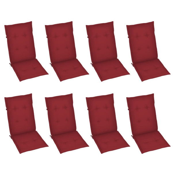 Nagibne vrtne stolice s jastucima 8 kom sive od bagremovog drva 3075150