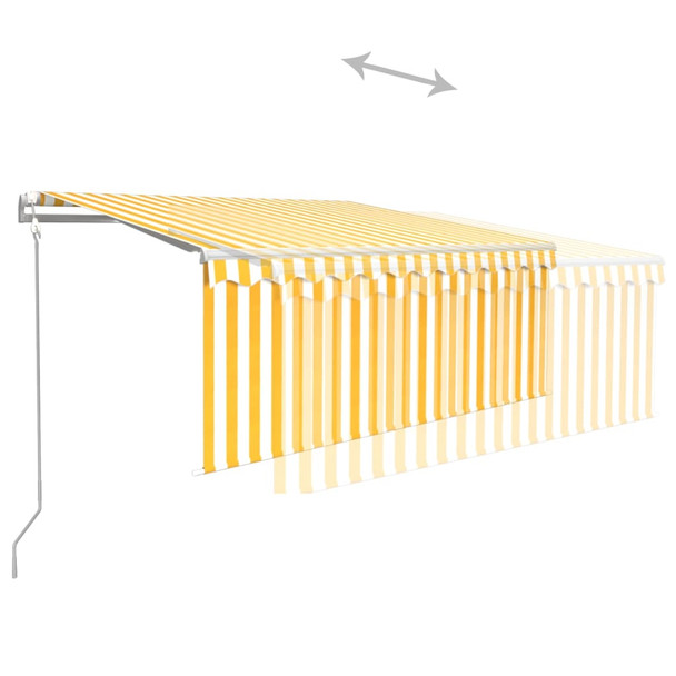 Automatska tenda na uvlačenje s roletom 3 x 2,5 m žuto-bijela 3069268