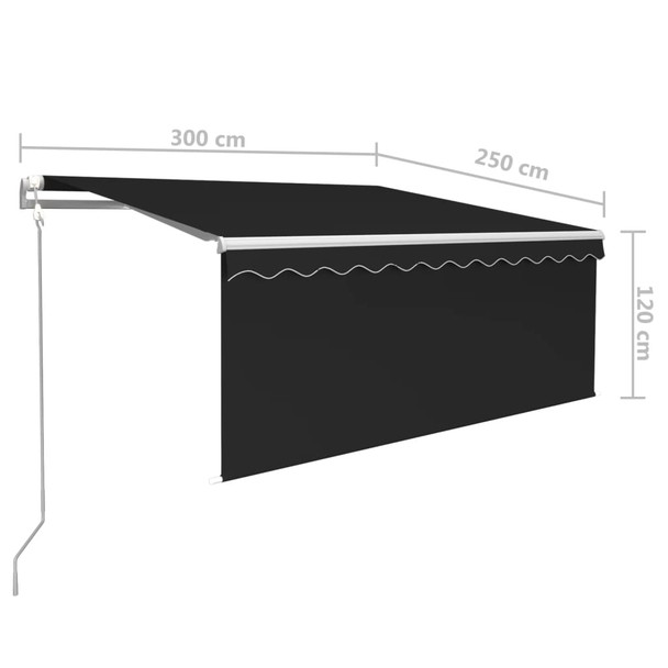 Automatska tenda na uvlačenje s roletom 3 x 2,5 m antracit 3069269