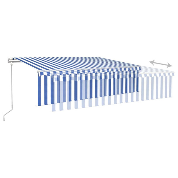 Automatska tenda na uvlačenje s roletom 6 x 3 m plavo-bijela 3069366